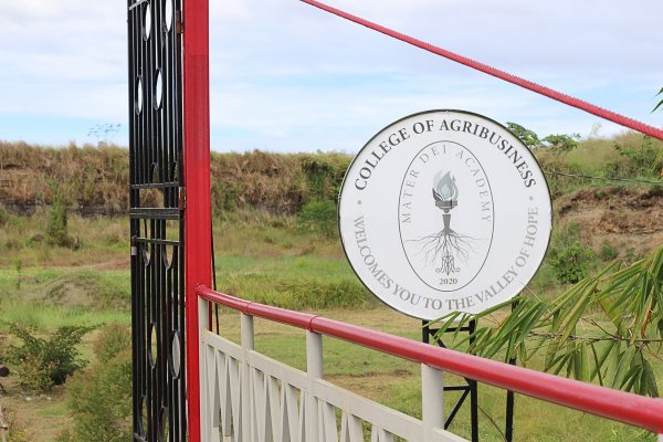 The entrance to Mater Dei Academy-College of Agribusiness – Home of future agripreneurs.