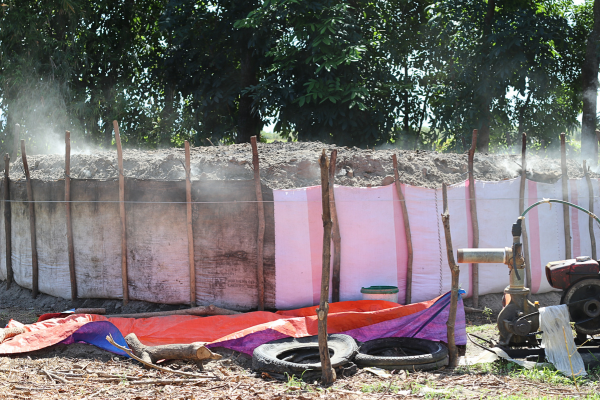 The process of how the farmers make charcoal.